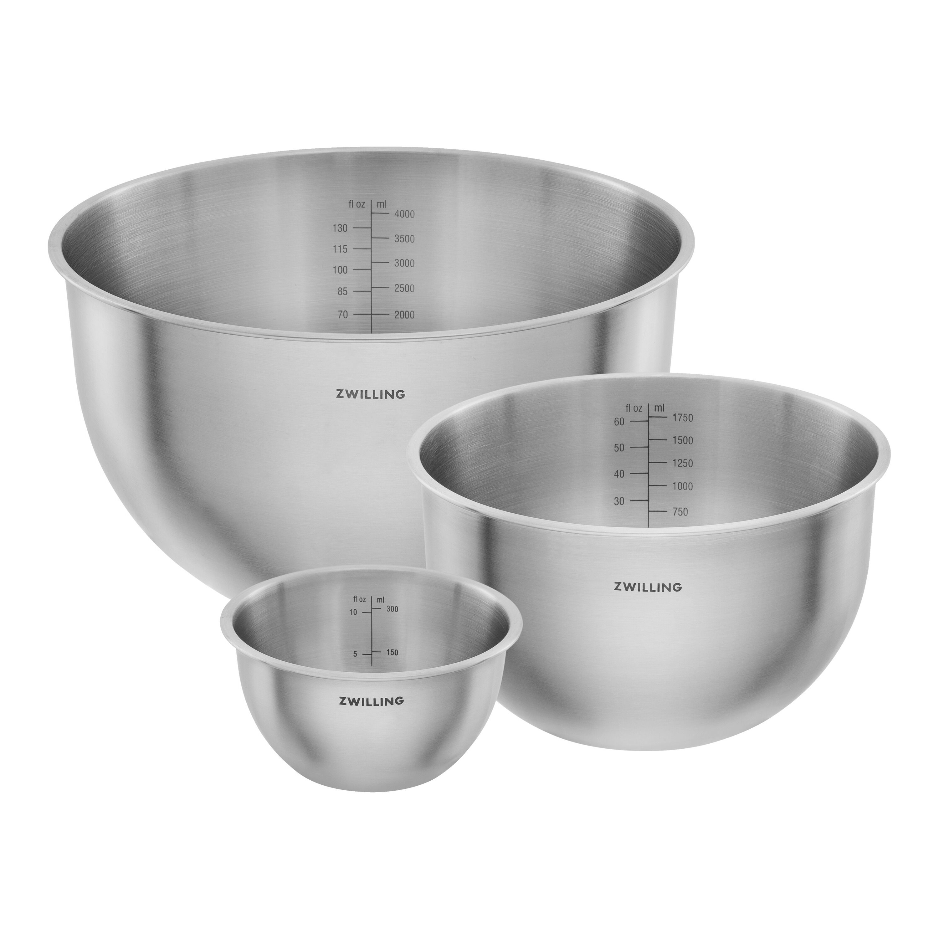 Bowl set S/M/L / 3-pcs, Stainless steel, silver