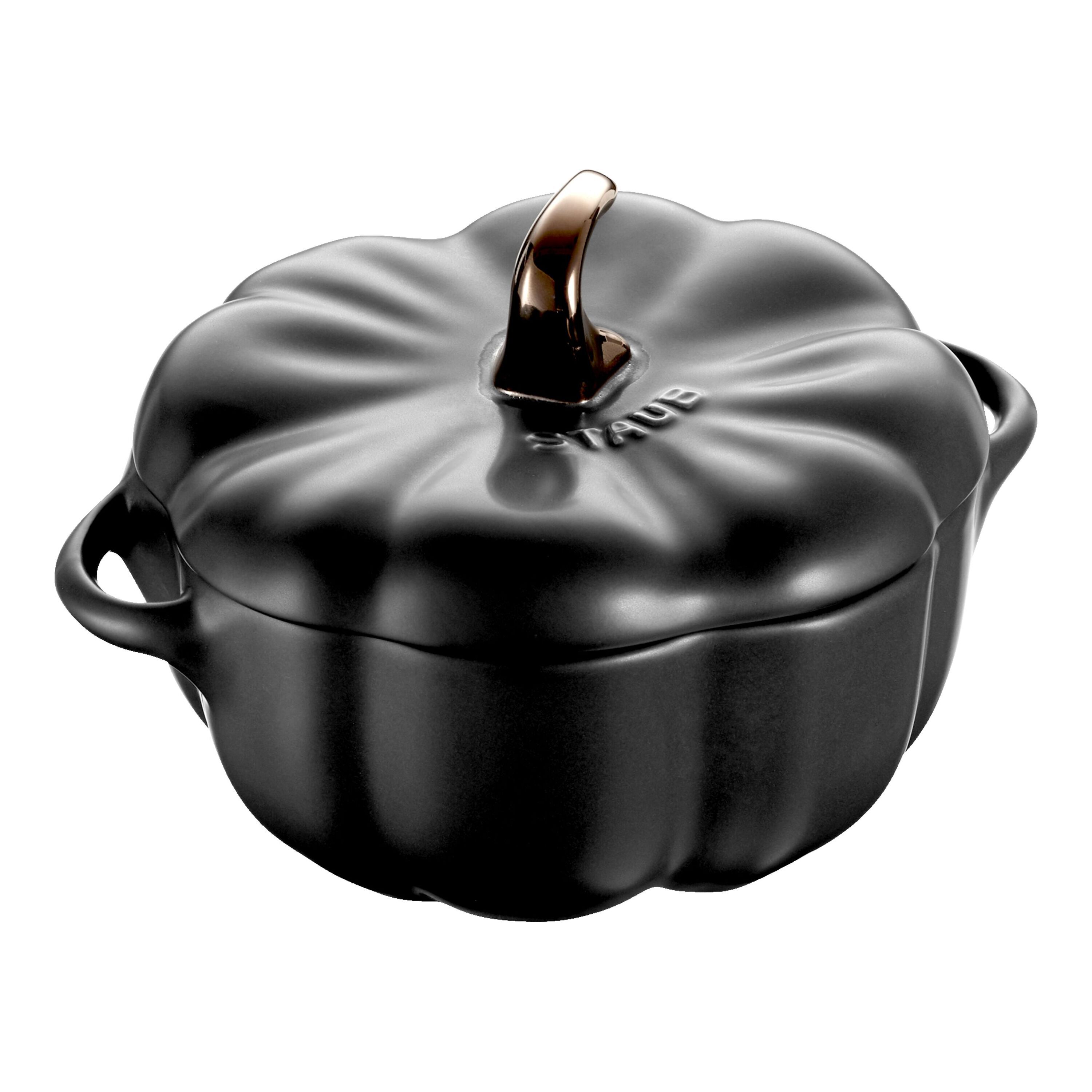 12 cm pumpkin ceramic Cocotte black