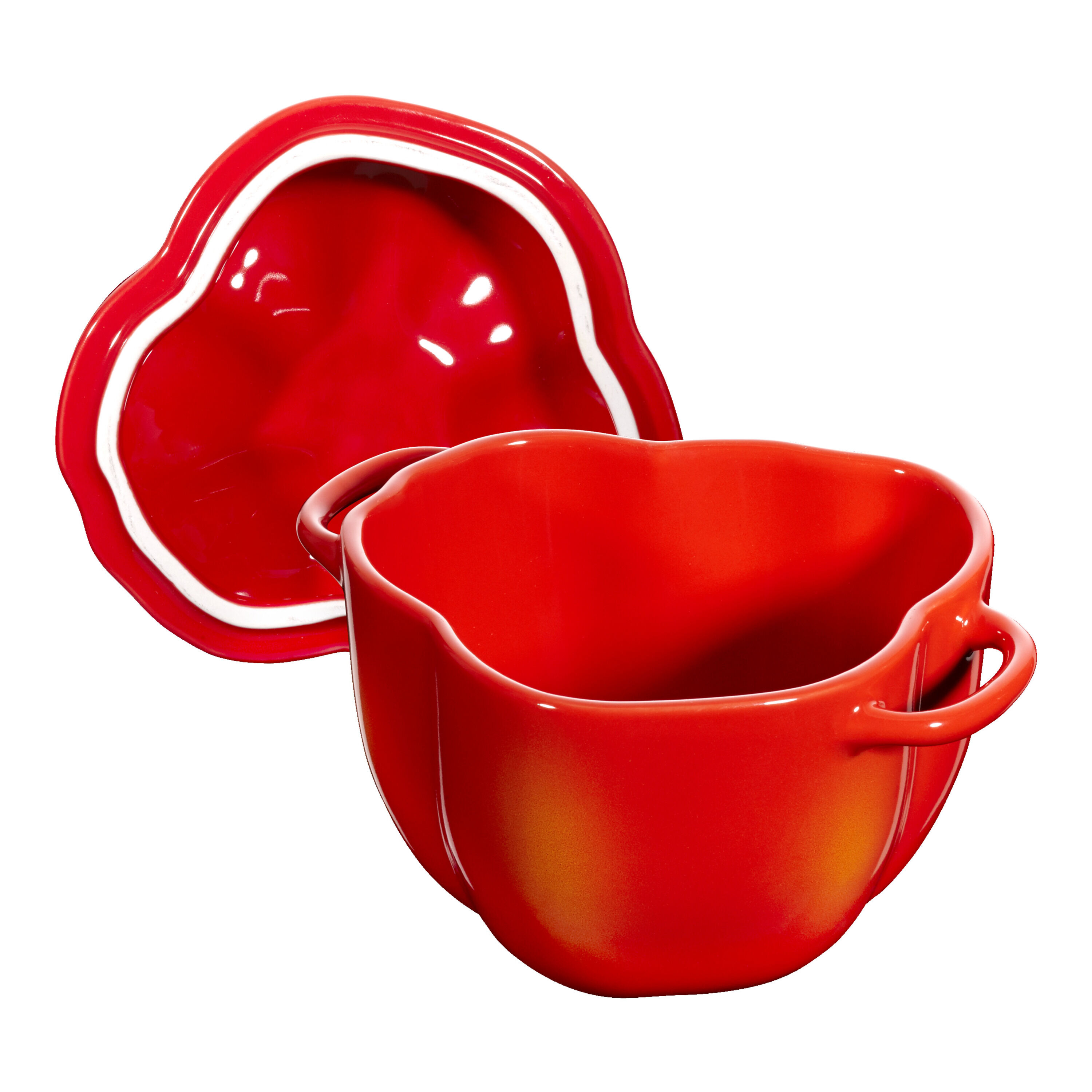 11 cm pepper ceramic Cocotte orange-red