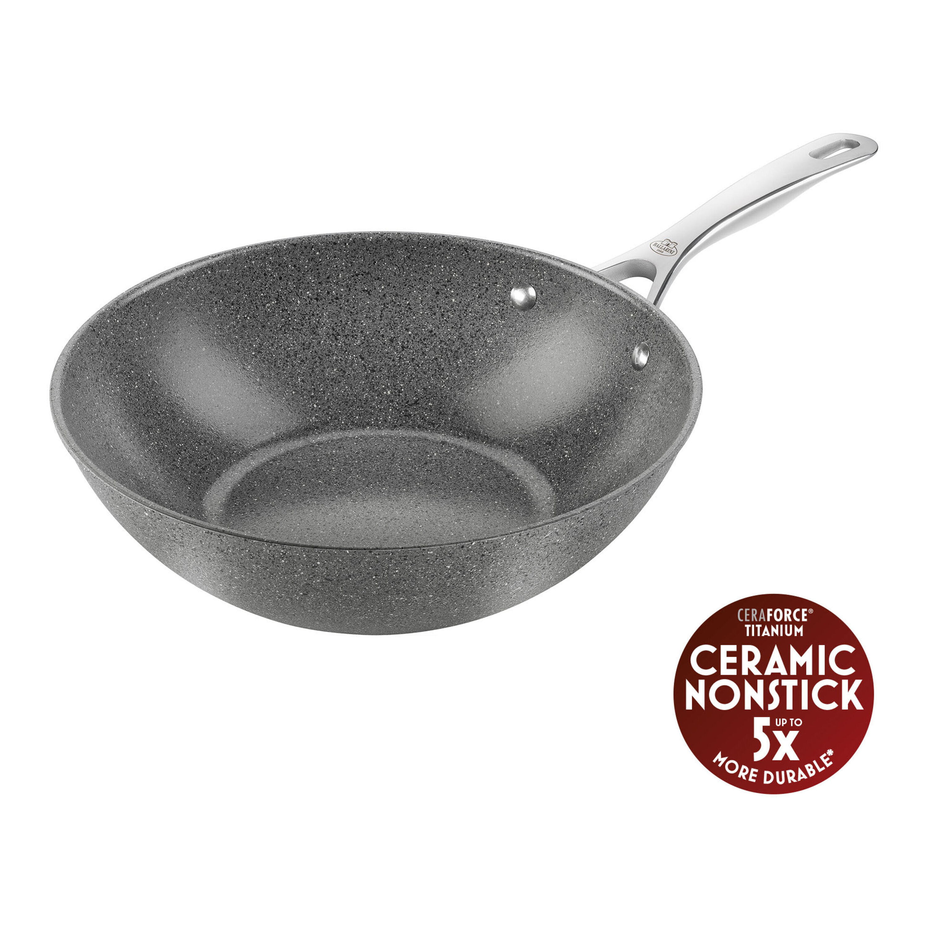 Wok, 30 cm, Aluminium, Titanium-reinforced ceramic non-stick coating
