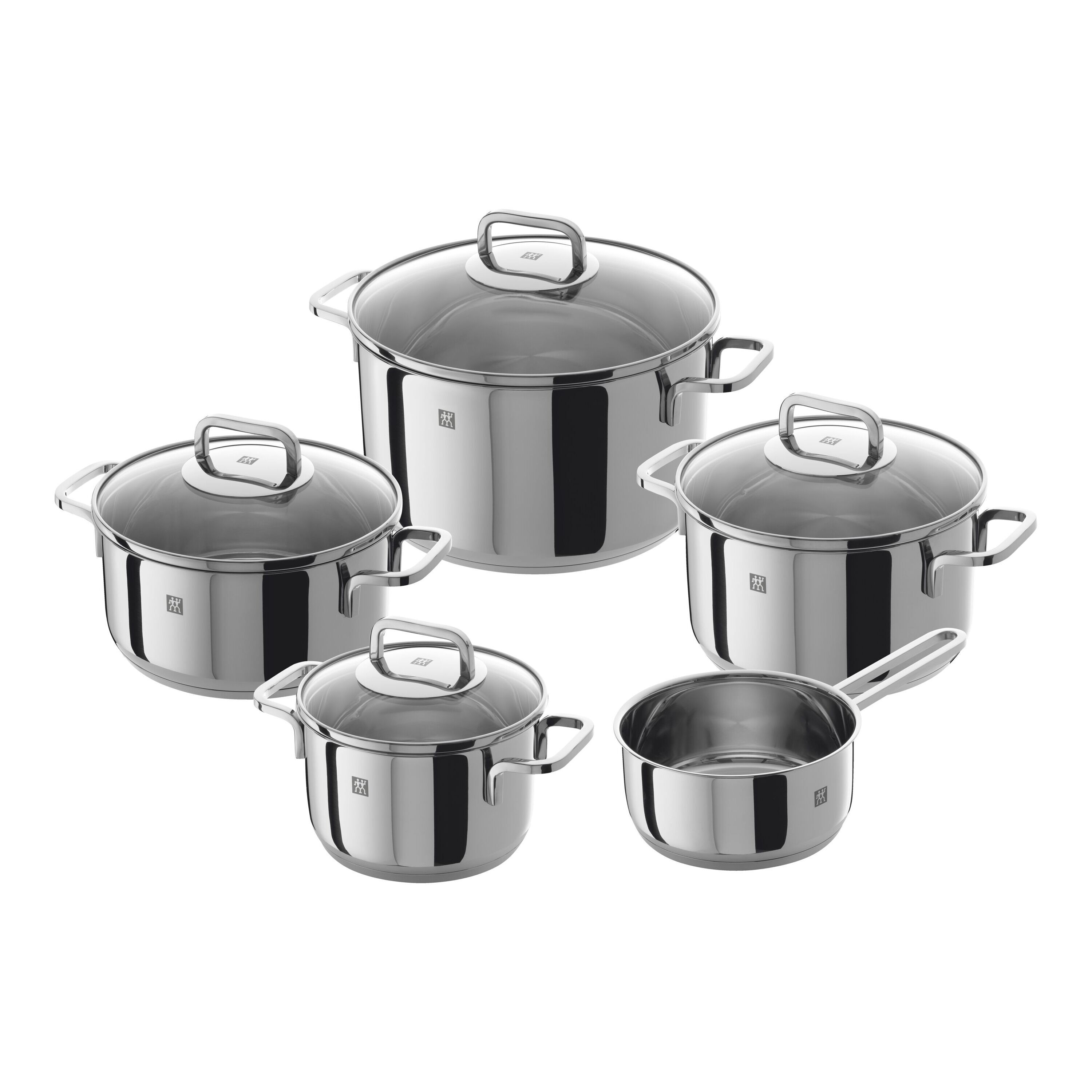 5-pcs 18/10 Stainless Steel Pot set silver