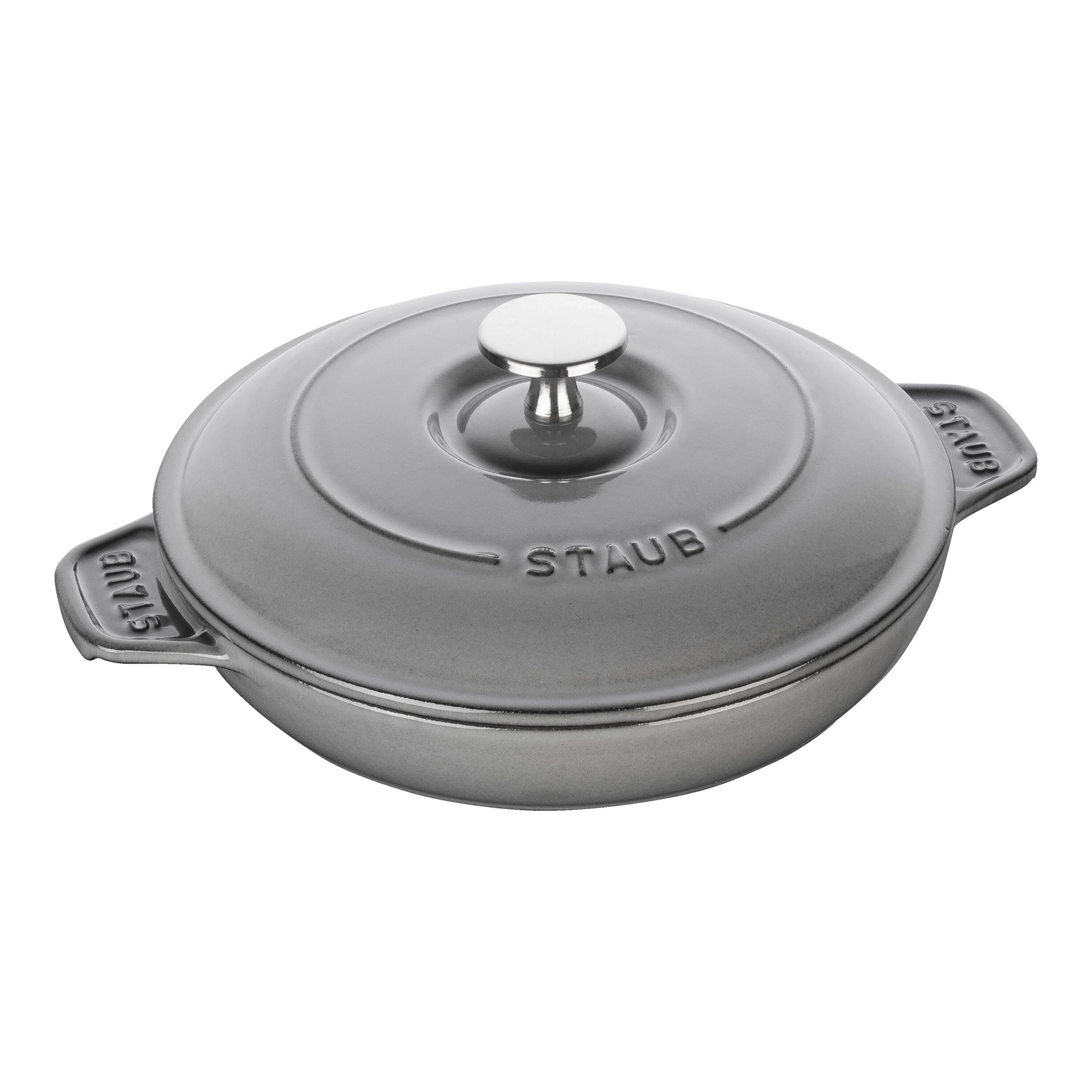 20 cm round Cast iron Oven dish with lid graphite-grey