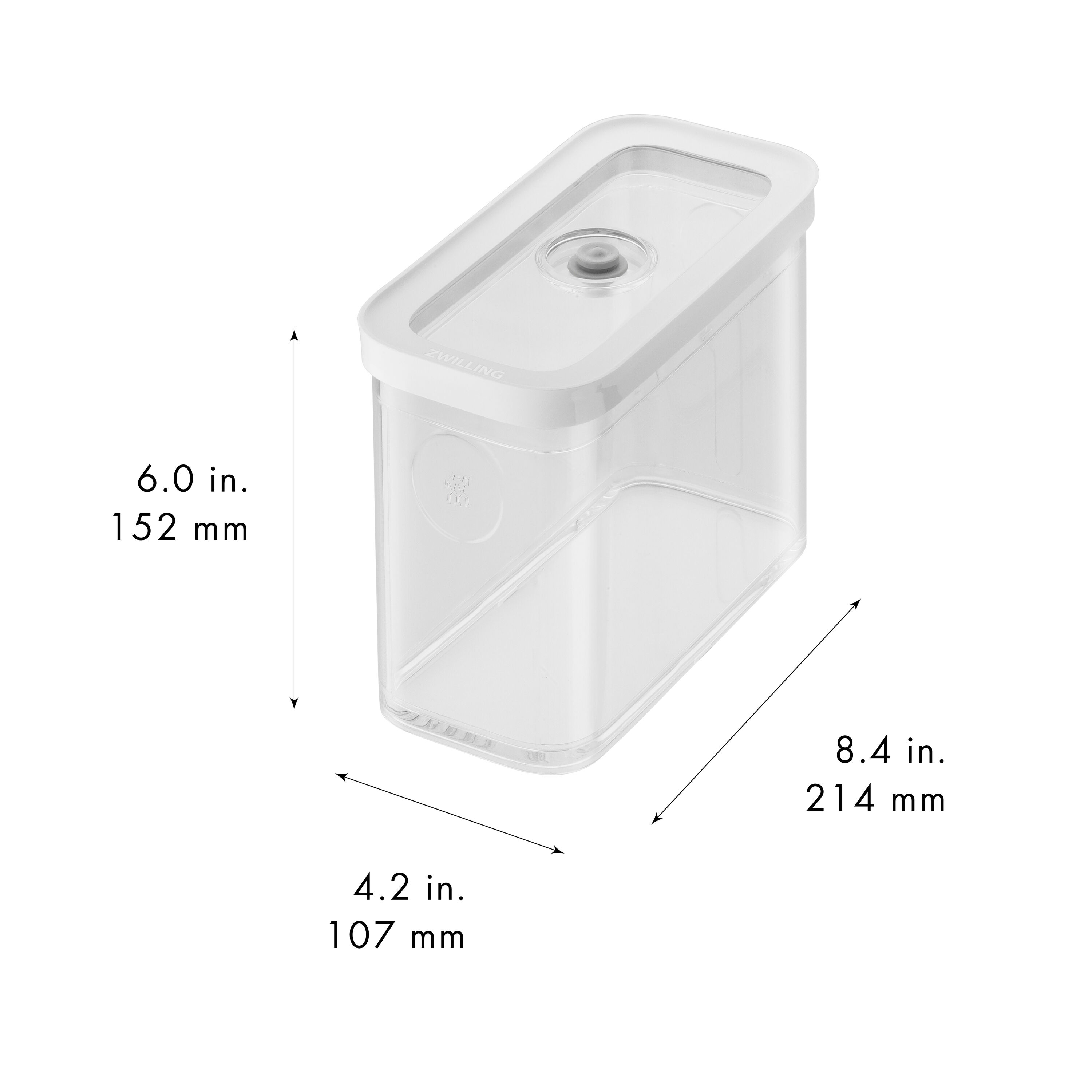 CUBE Box 2M / 21 cm, transparent-white