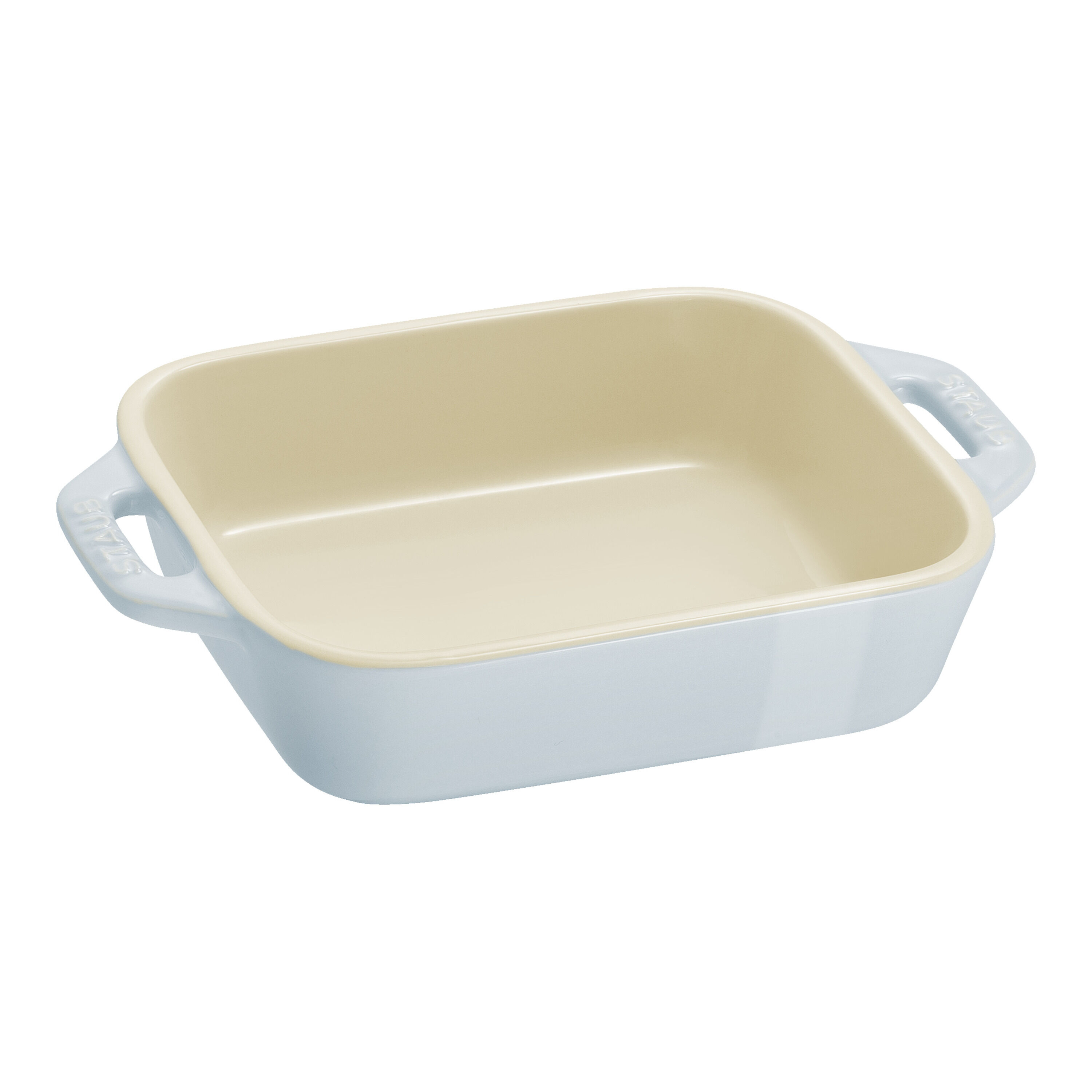 3-pcs rectangular ceramic Ovenware set light blue