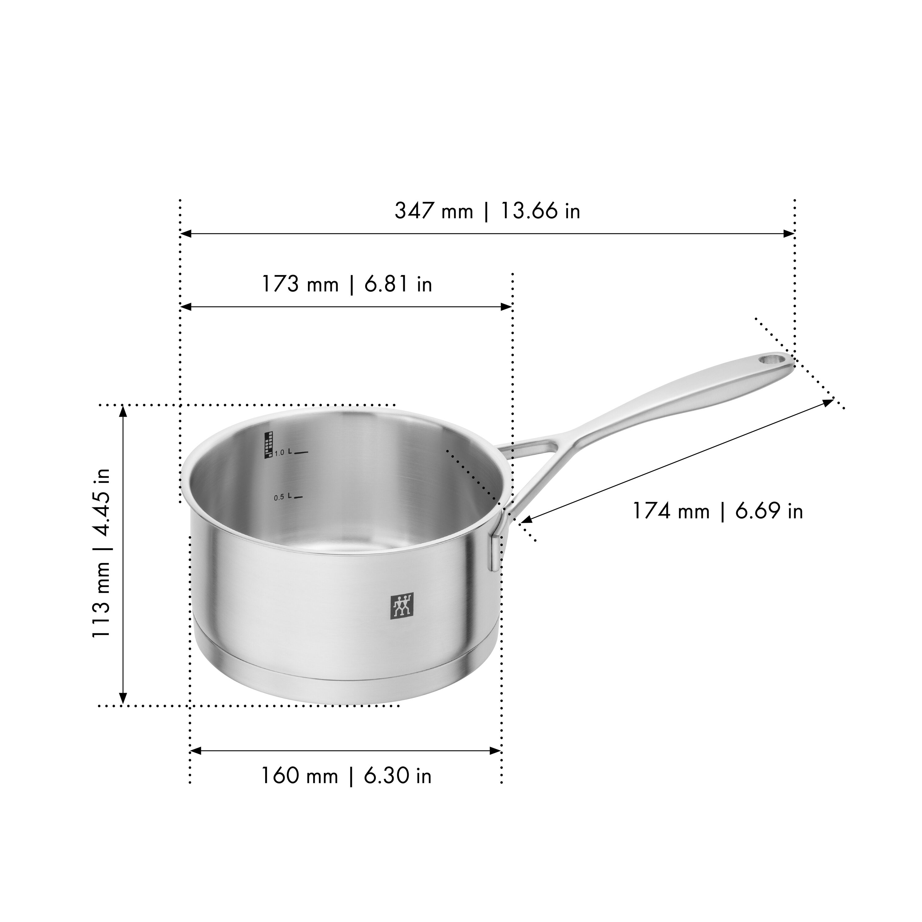 16 cm 18/10 Stainless Steel Saucepan silver