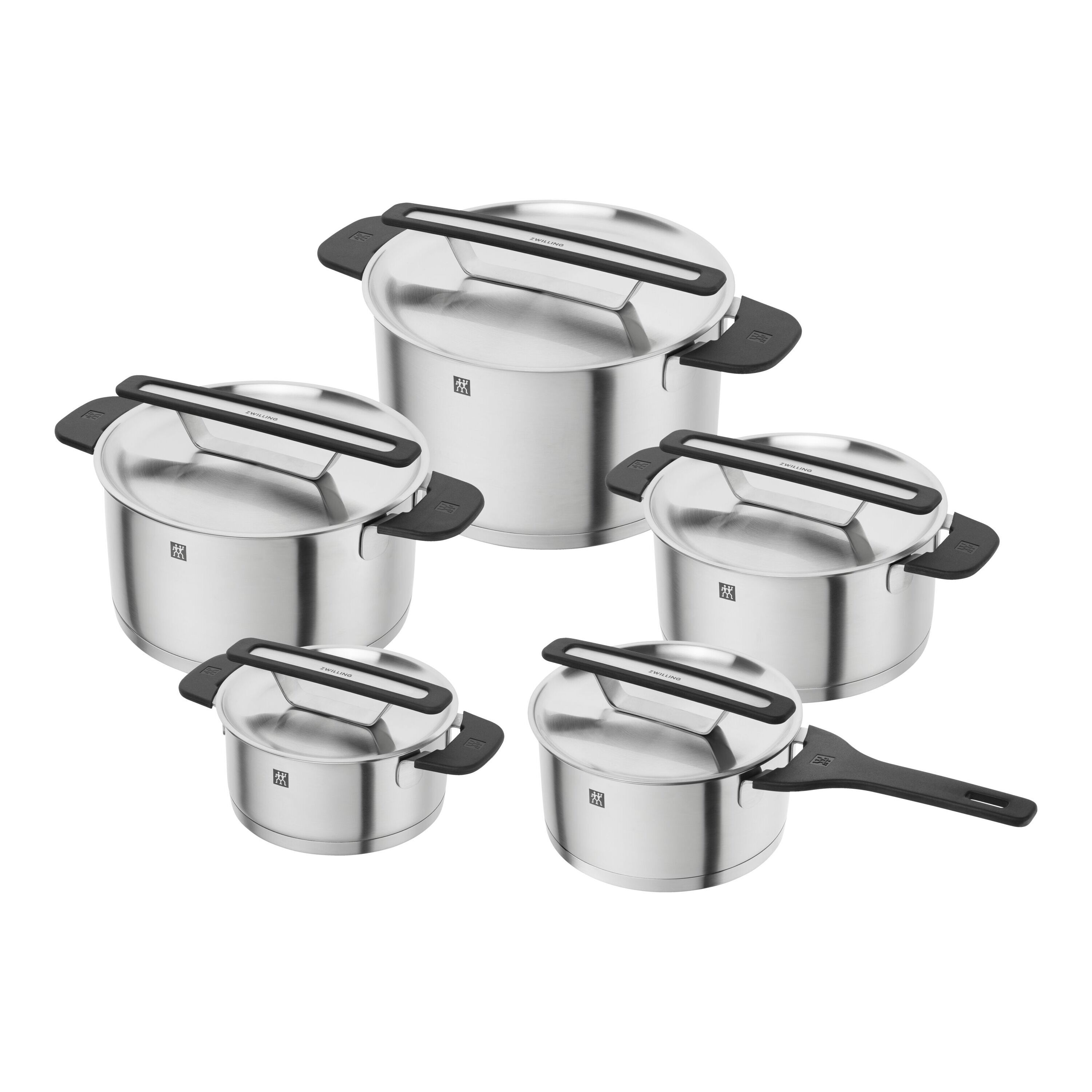 5-pcs 18/10 Stainless Steel Pot set silver