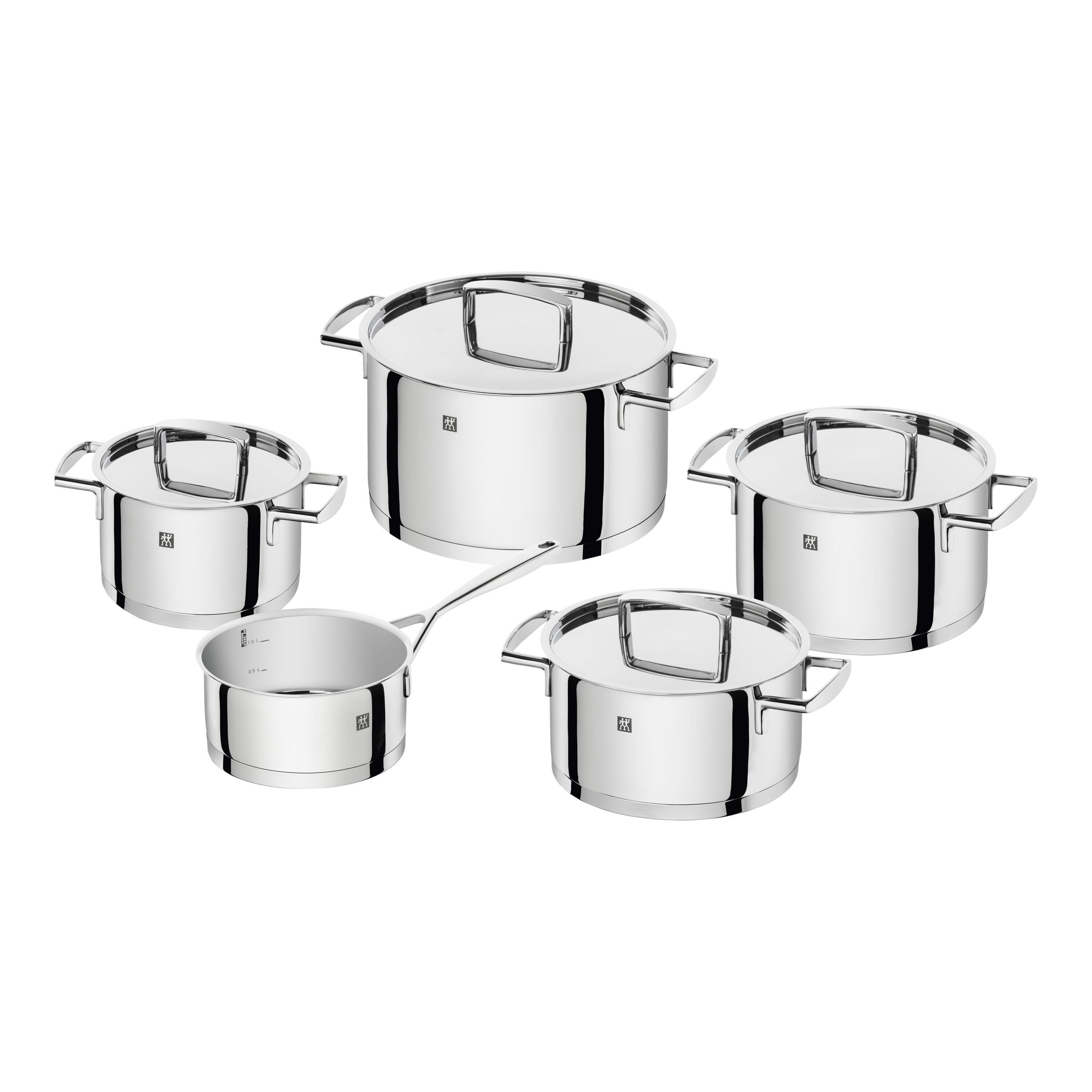 5-pcs 18/10 Stainless Steel Pot set silver