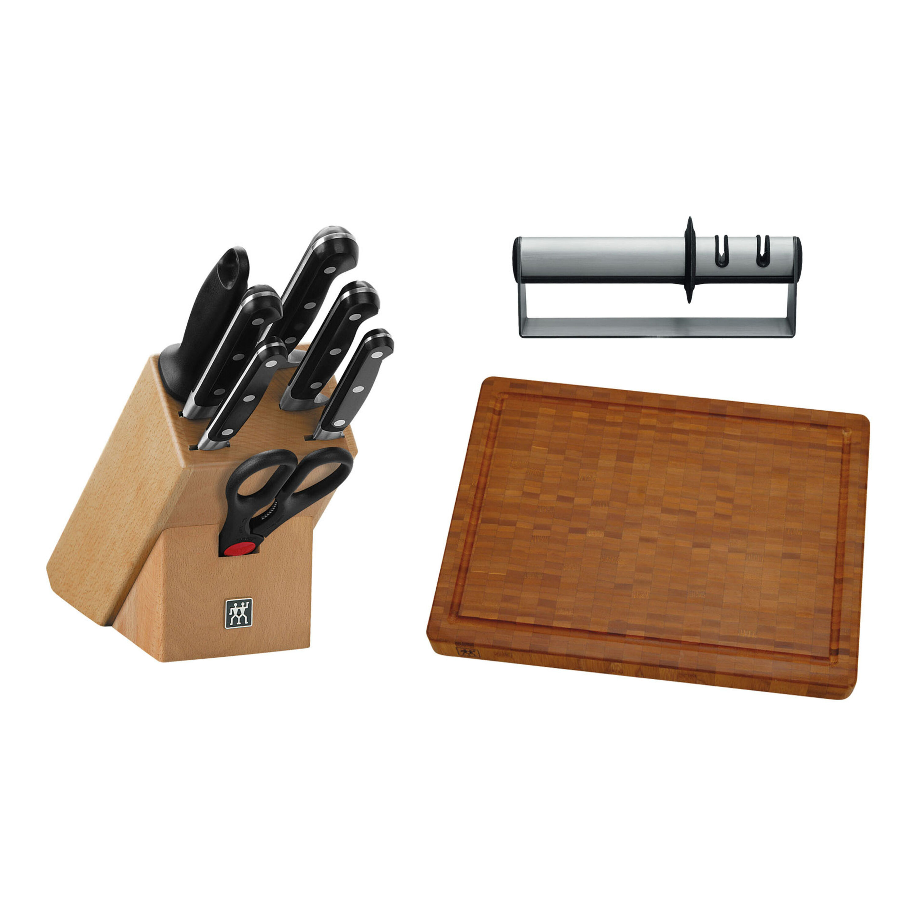 Knife Block, Sharpener and Chopping Board Set