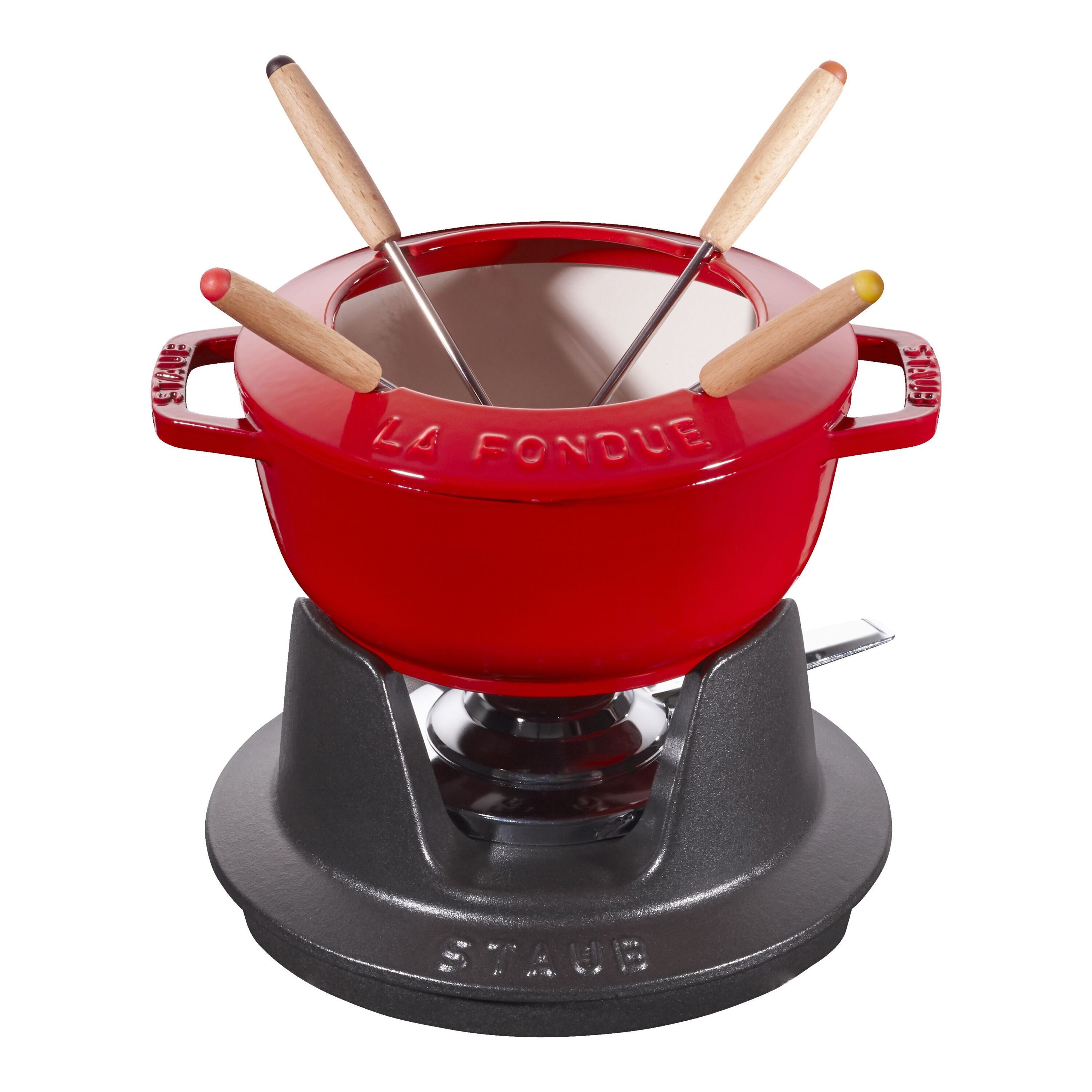 16 cm Cast iron Fondue Set cherry