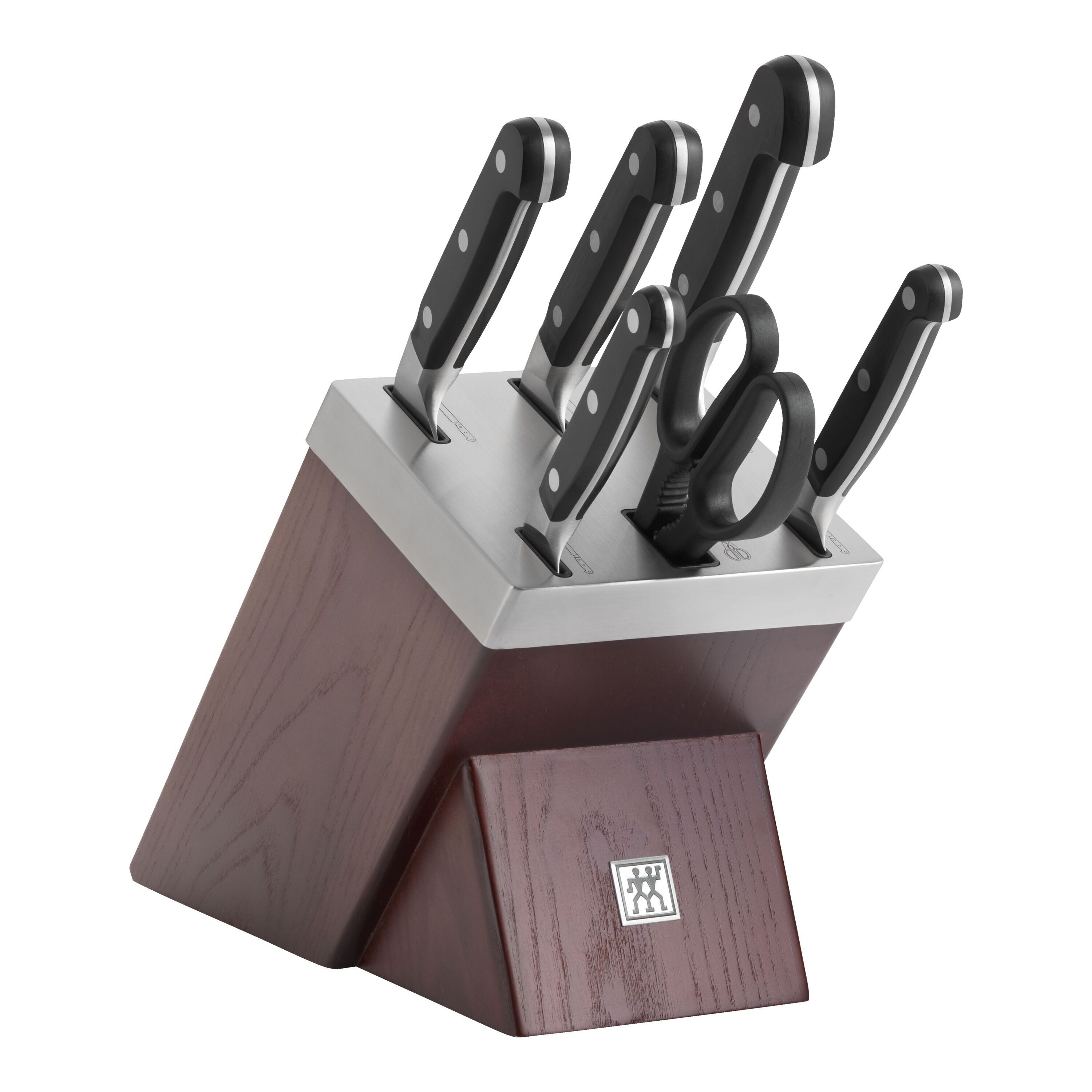 7-pcs, Knife block set, brown