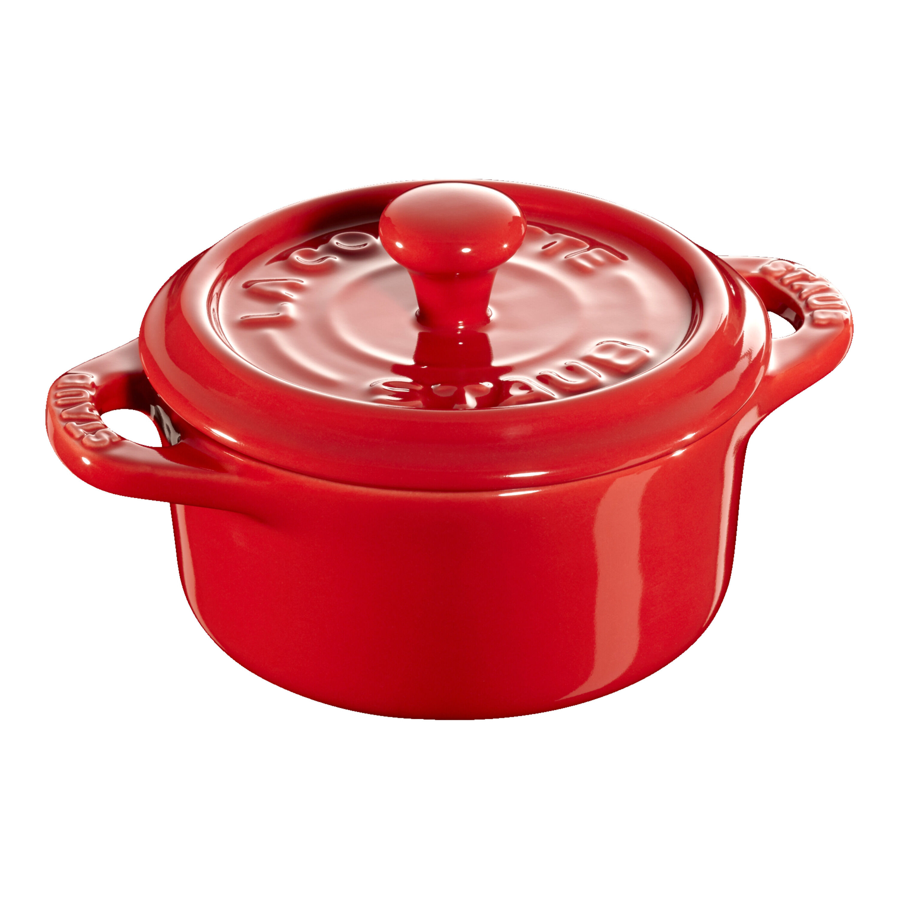 10 cm round ceramic Mini Cocotte cherry