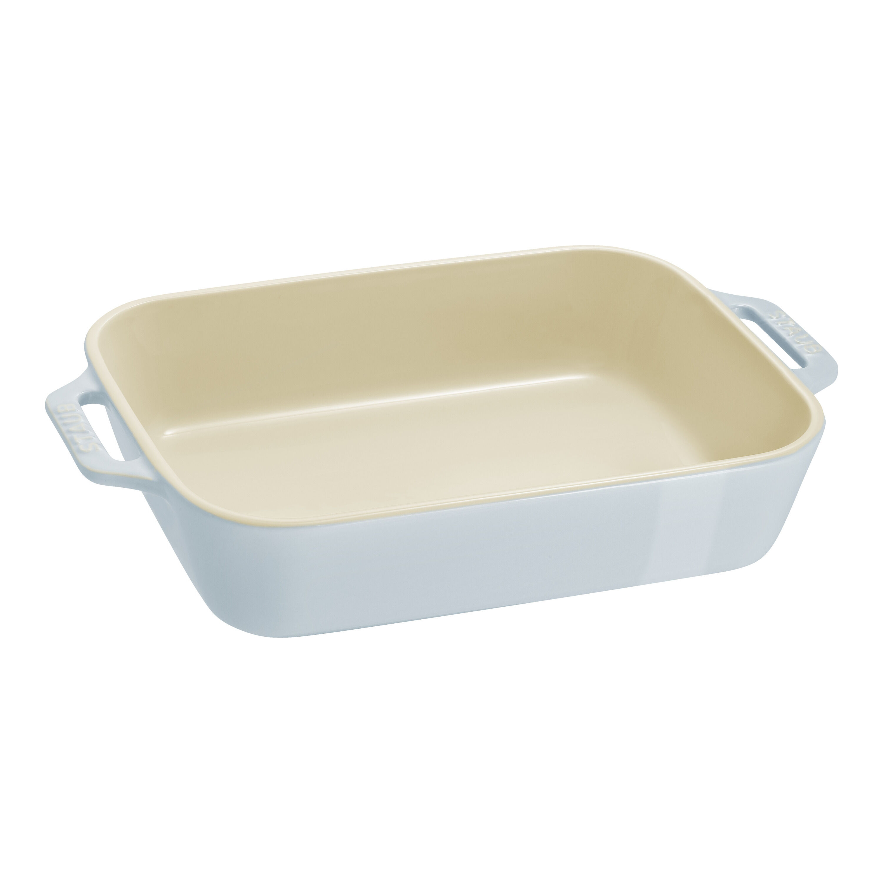 2-pcs rectangular ceramic Ovenware set light blue