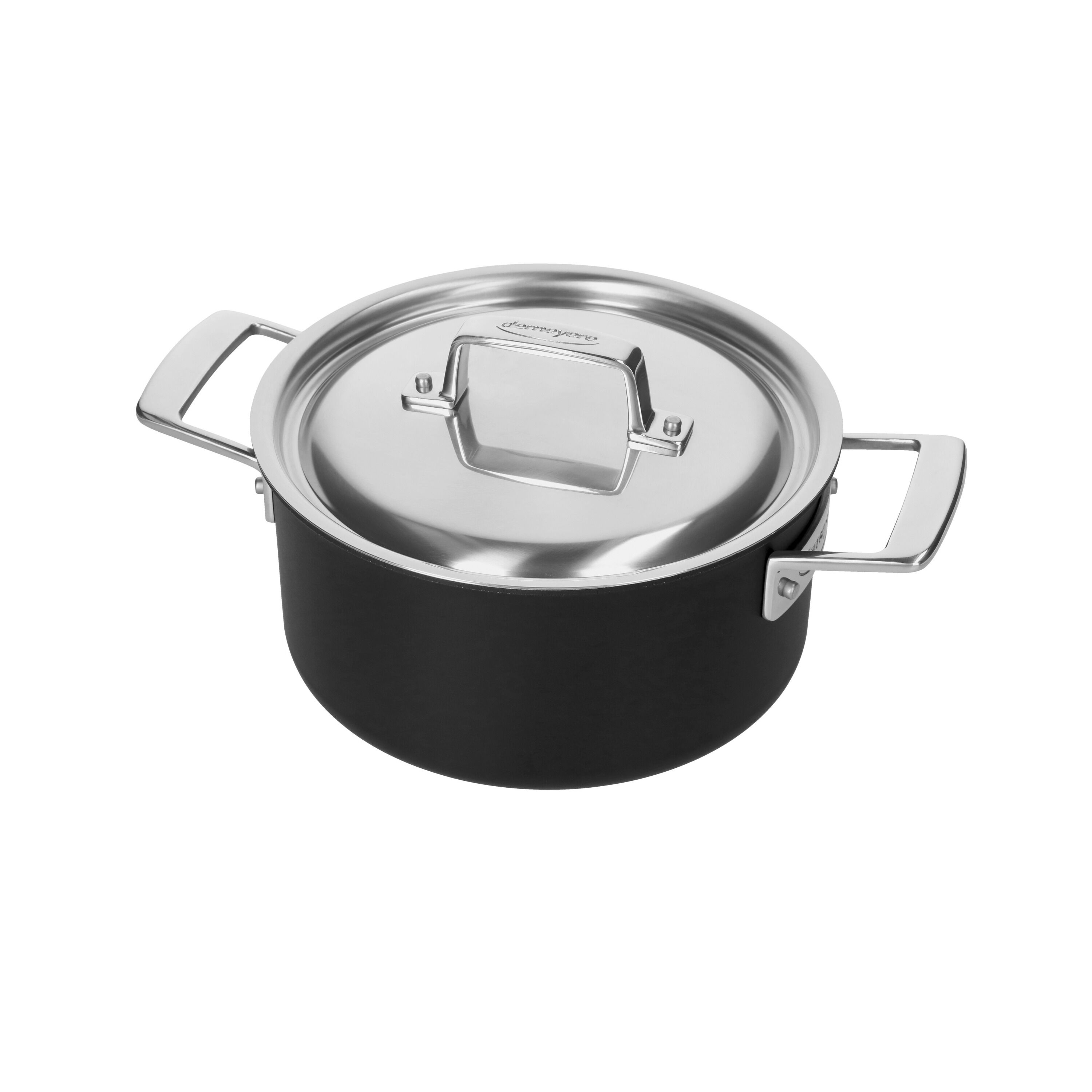 20 cm 18/10 Stainless Steel Stew pot silver-black