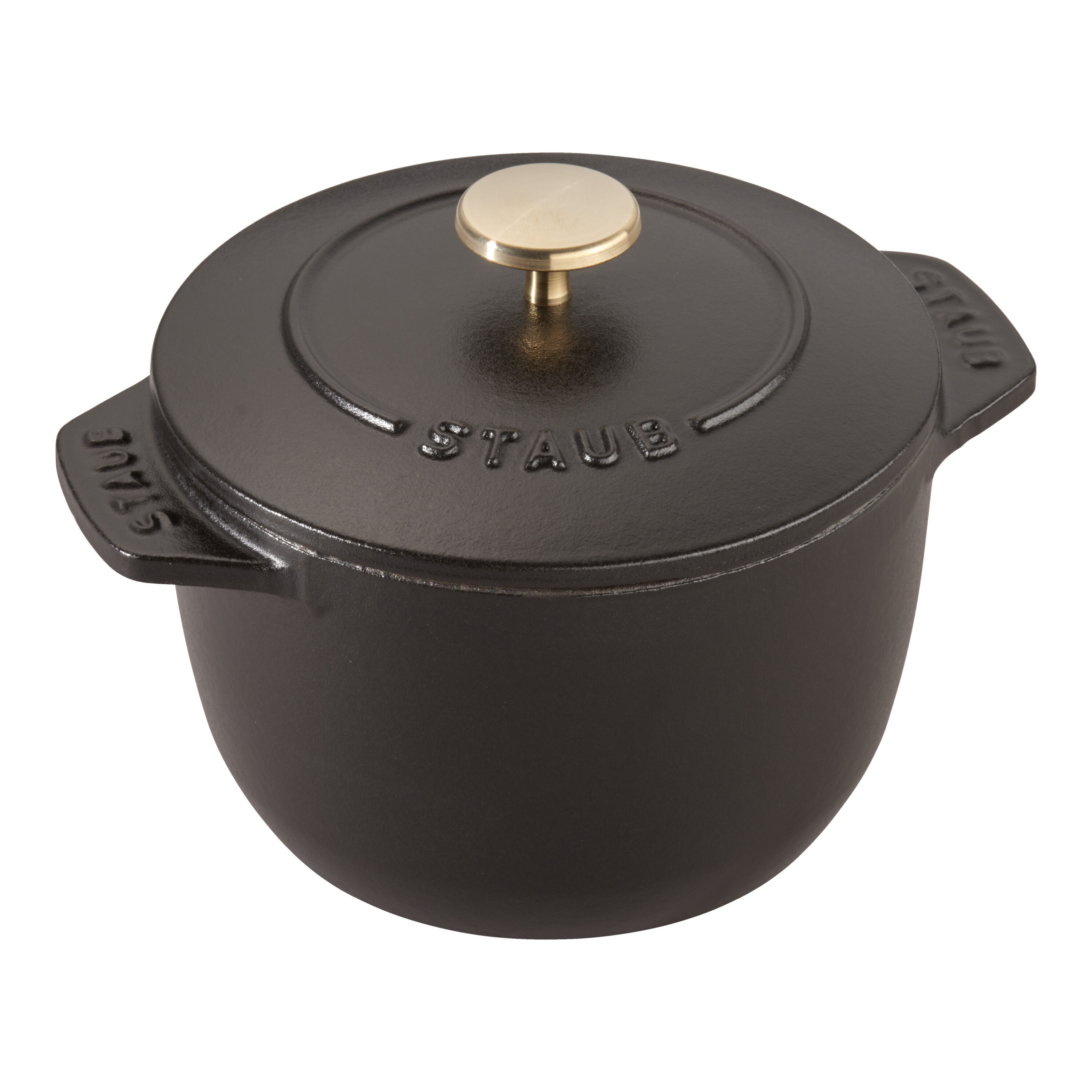 12 cm round Cast iron Rice Cocotte black