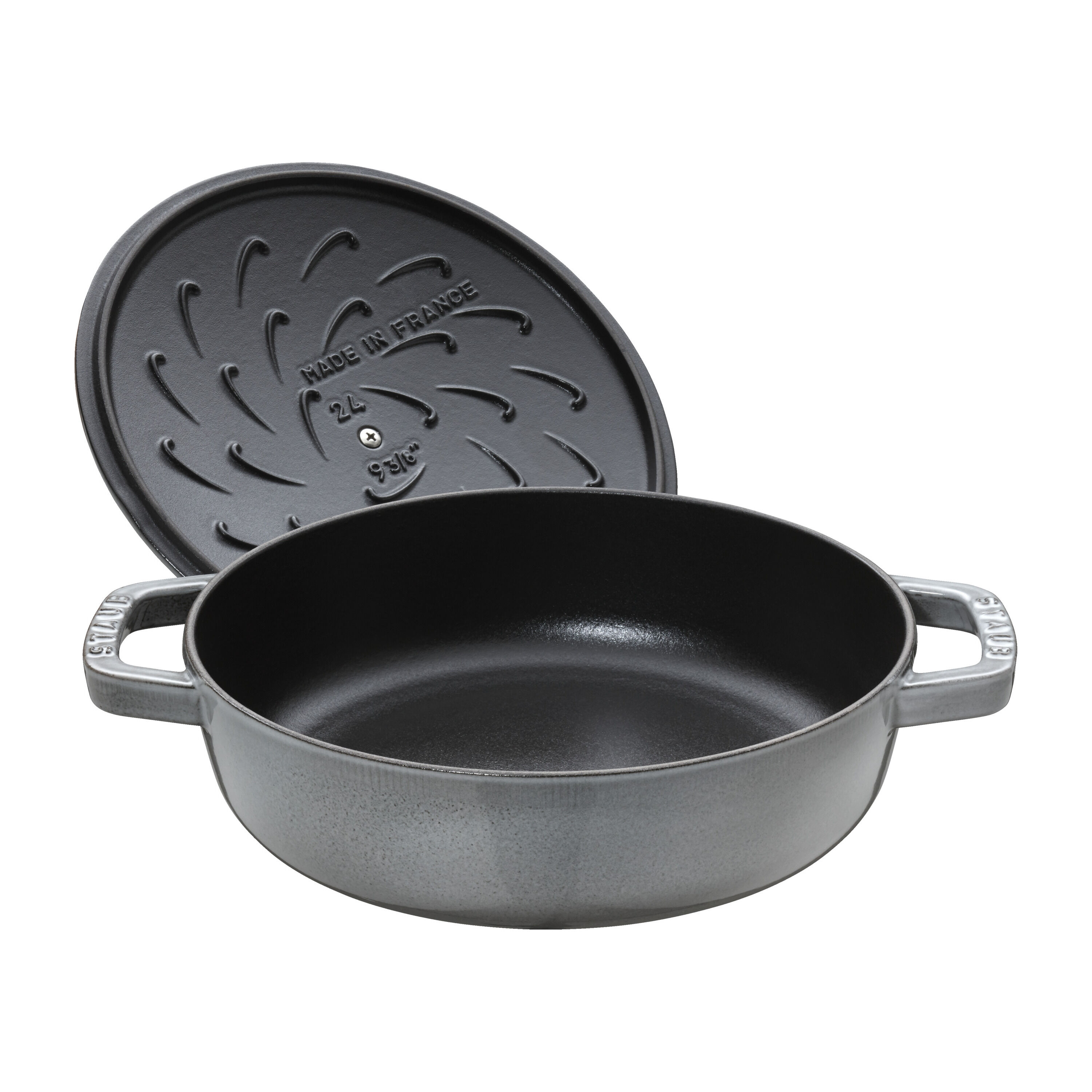 28 cm round Cast iron Saute pan Chistera graphite-grey