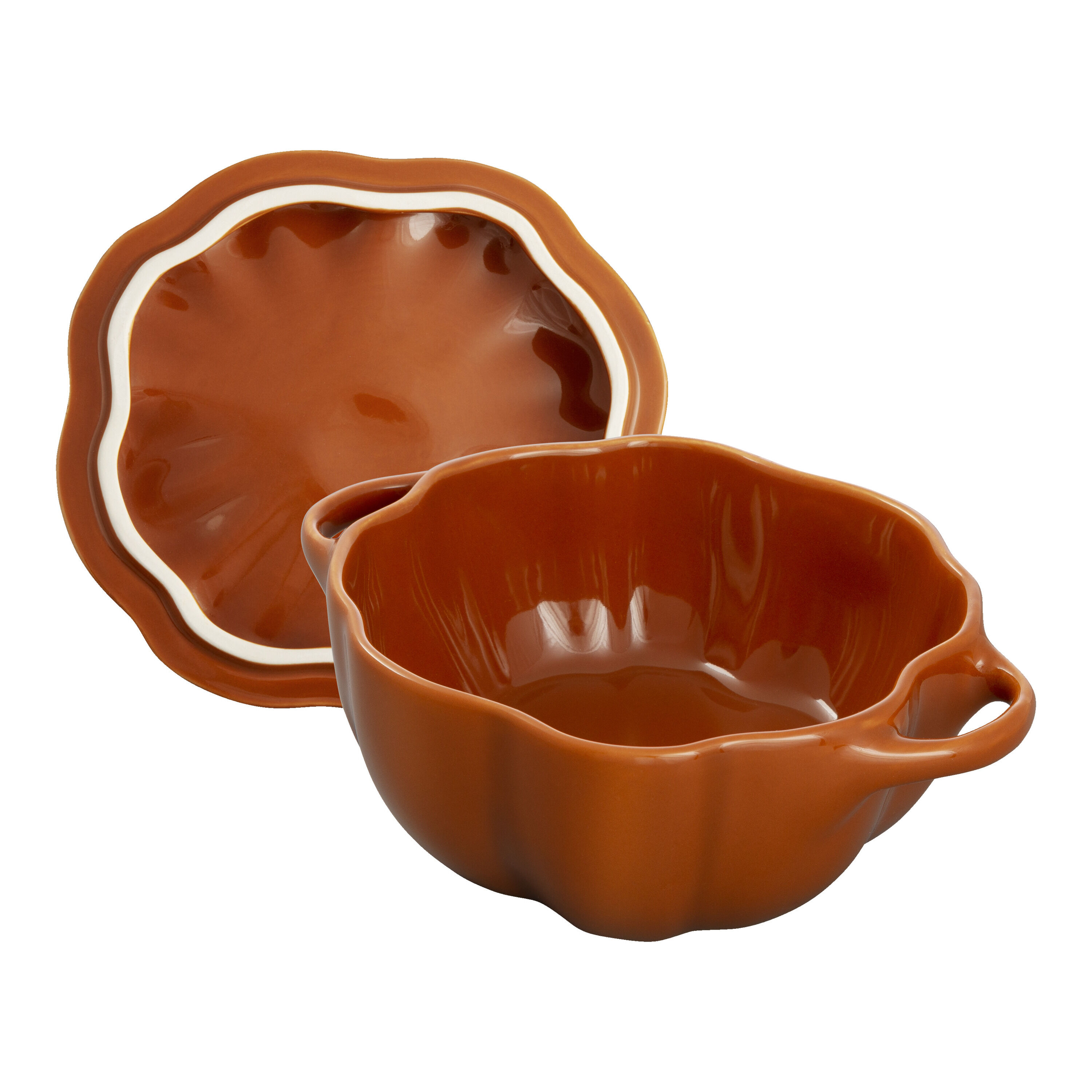 15 cm pumpkin ceramic Cocotte cinnamon