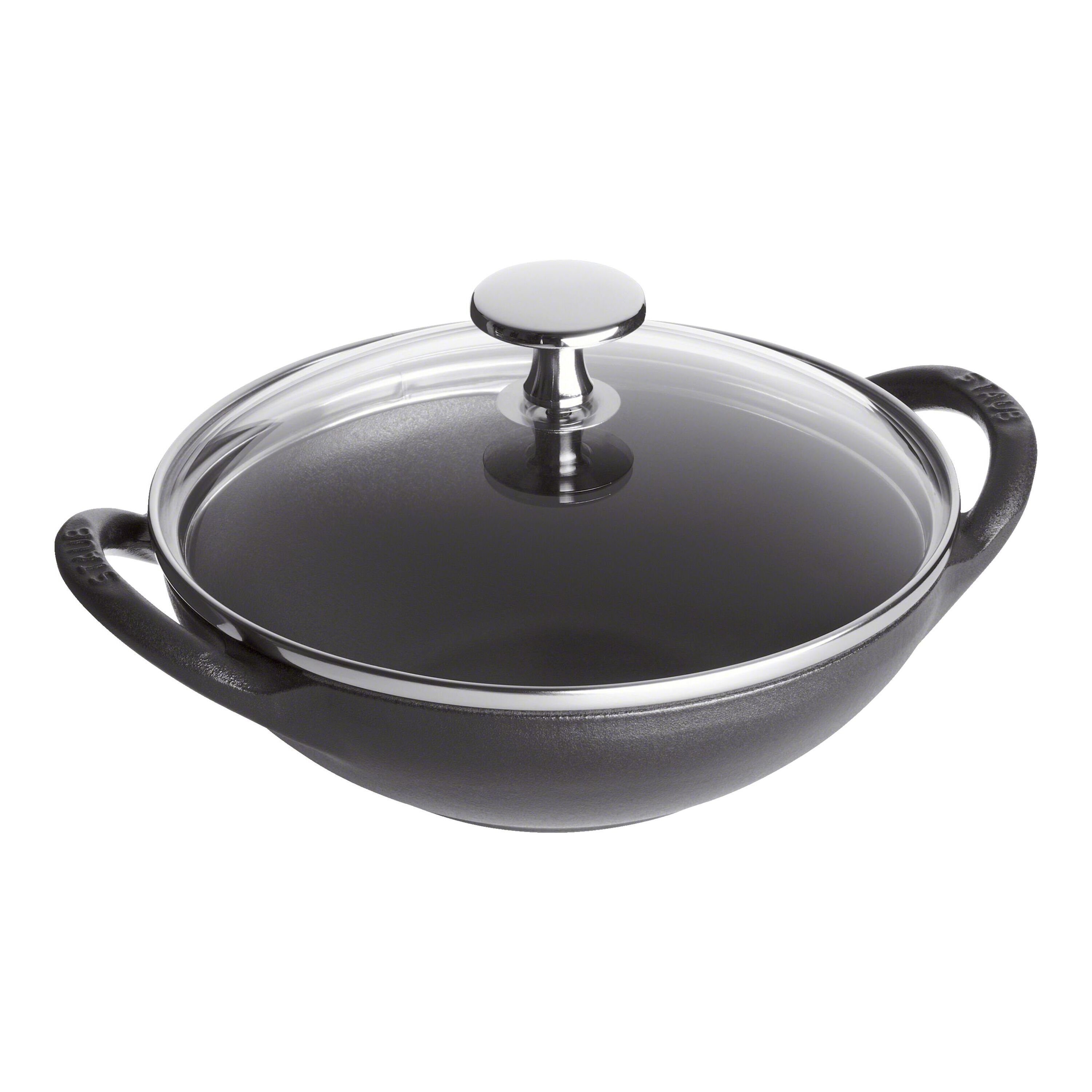 16 cm Cast iron Wok black