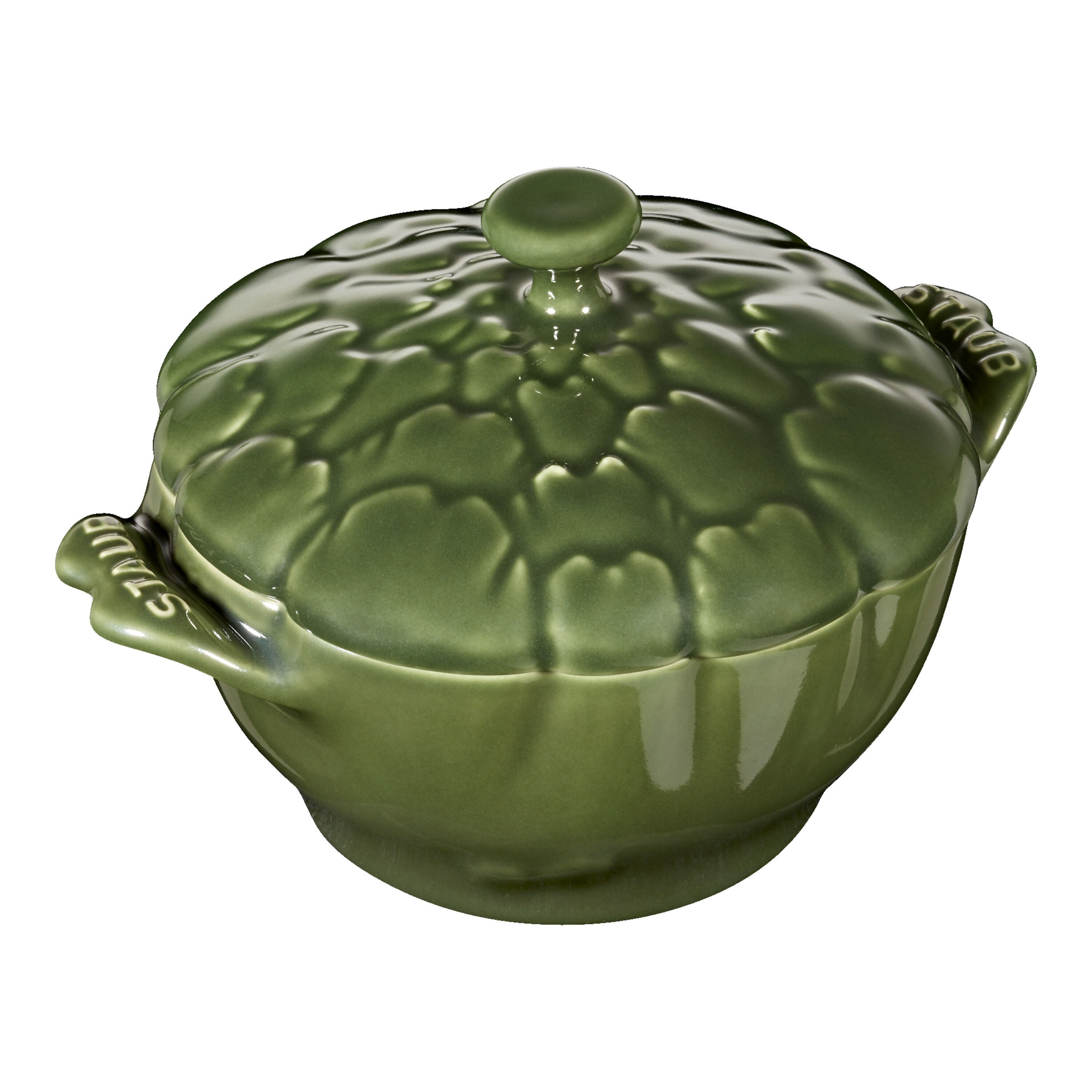 13 cm artichoke ceramic Cocotte basil-green