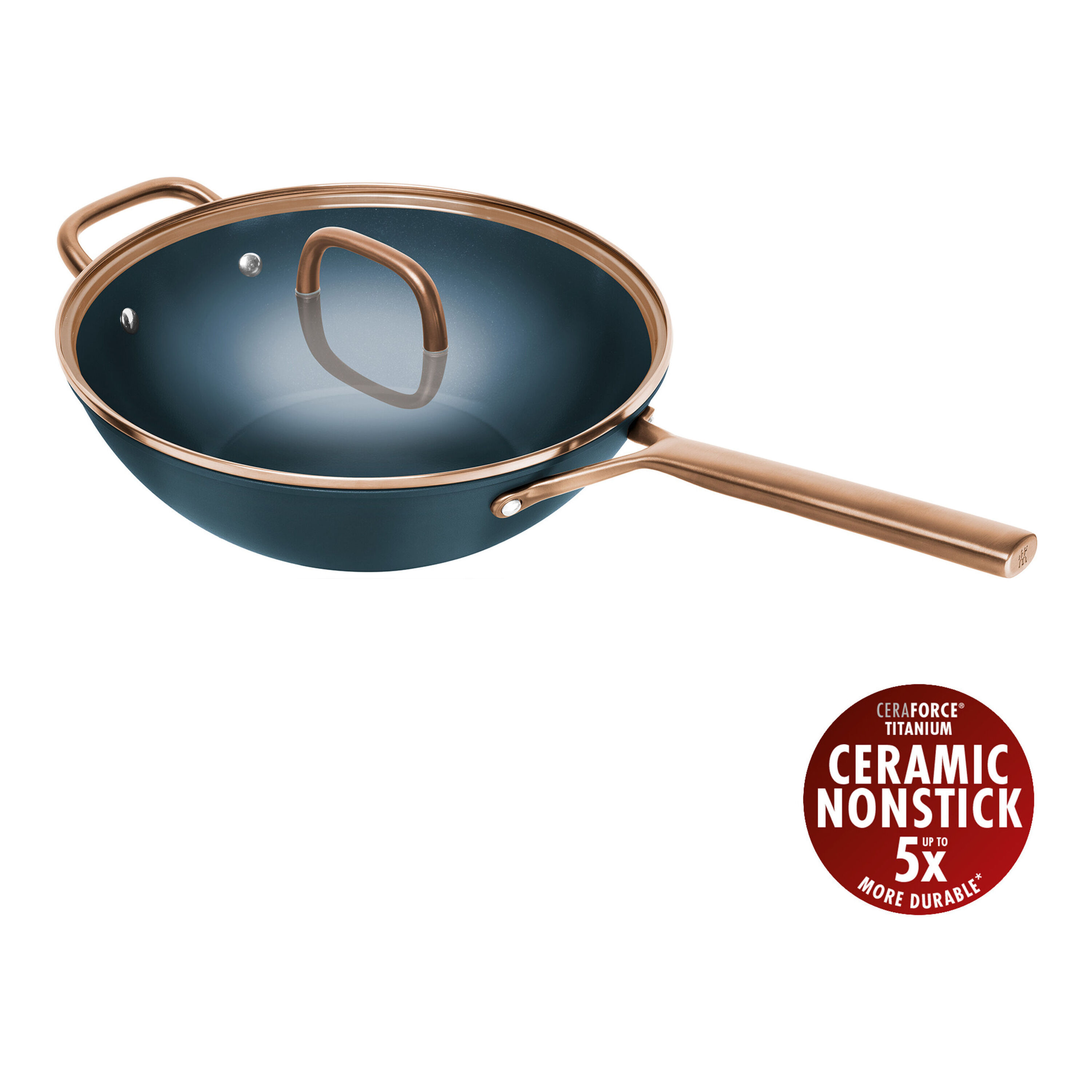 30 cm Aluminium Wok with glass lid
