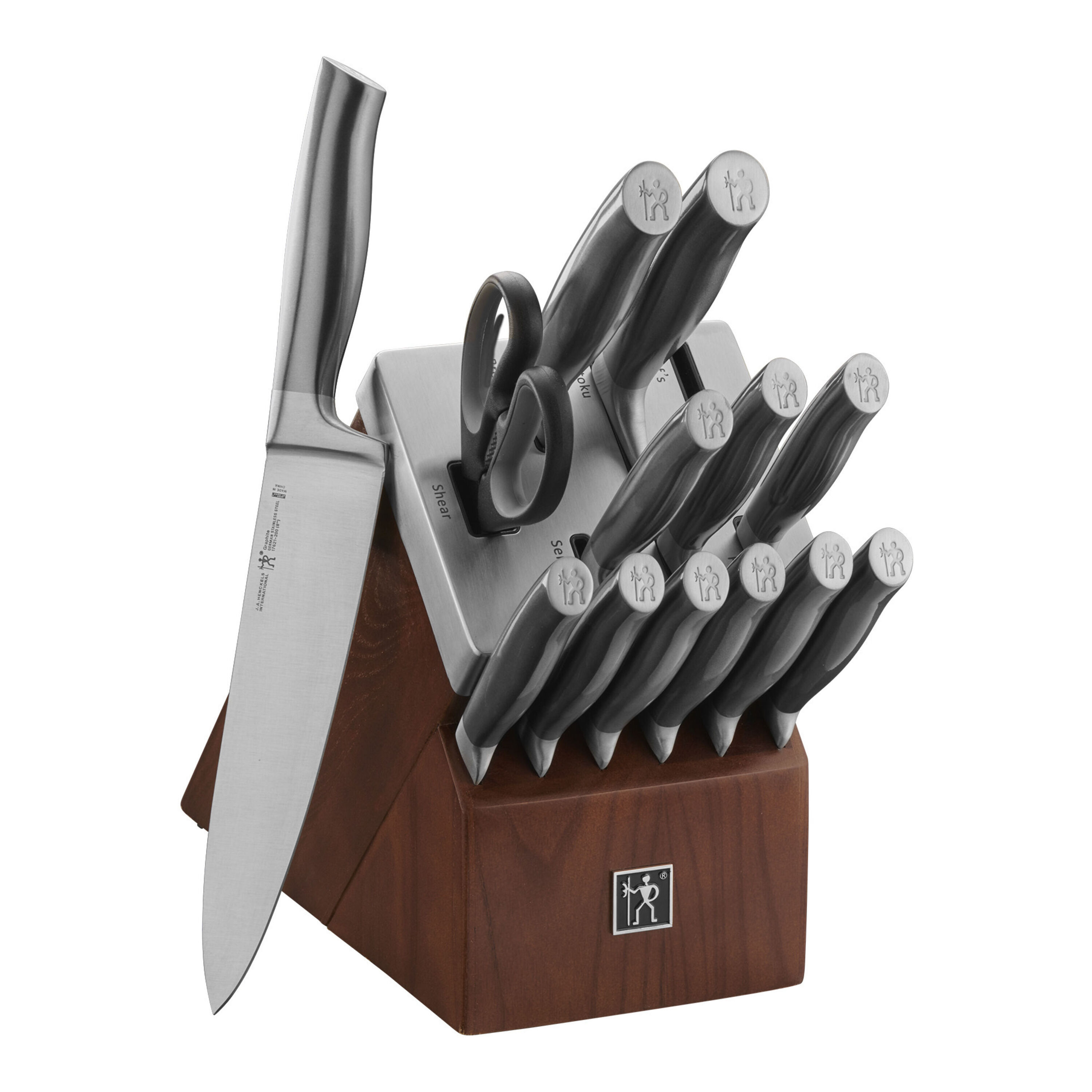 14-pcs, Knife block set, brown