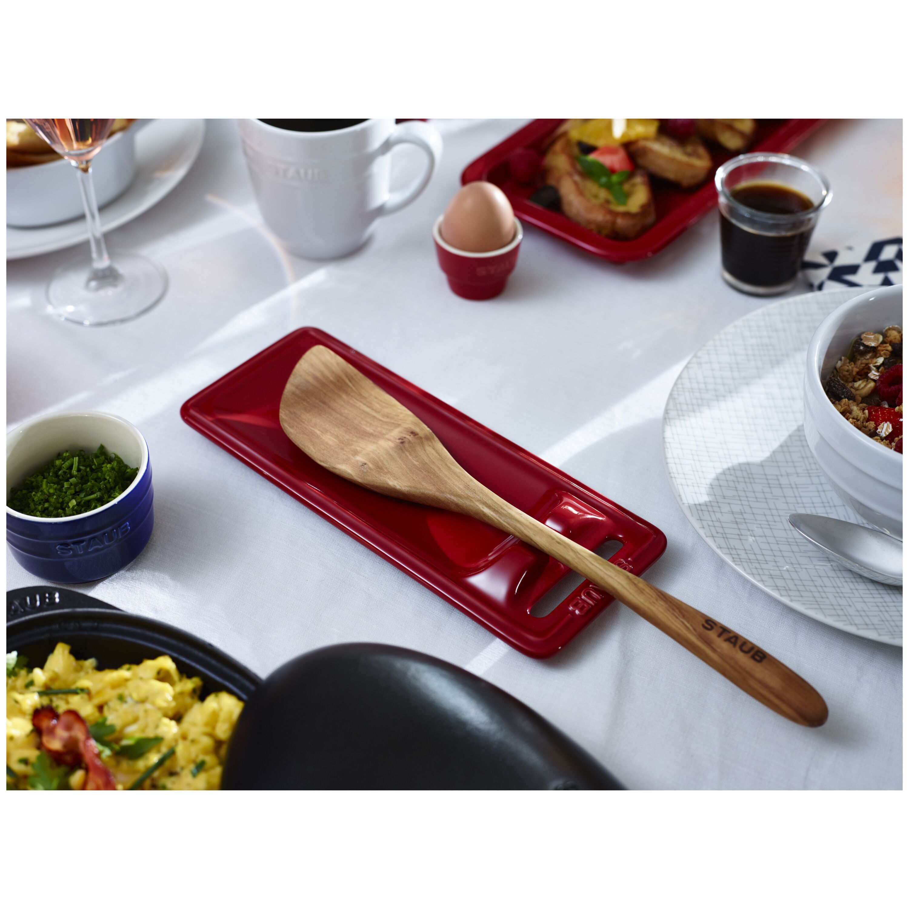 25 cm x 10 cm ceramic Spoon rest cherry