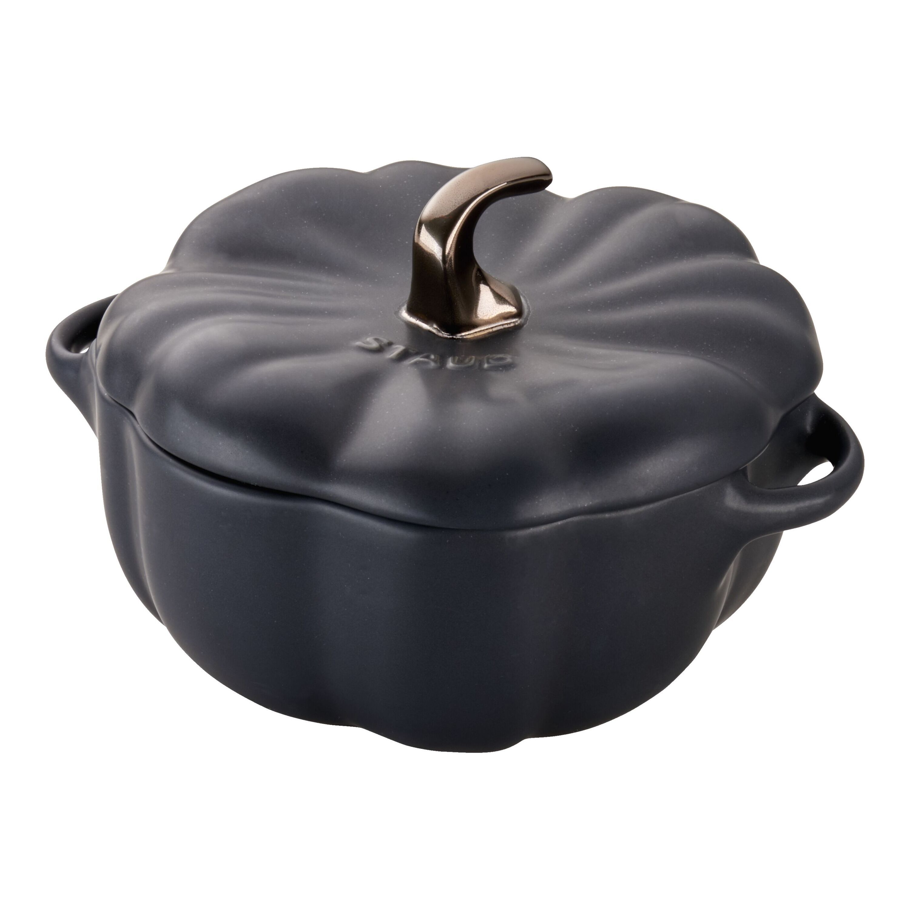 15 cm pumpkin ceramic Cocotte black