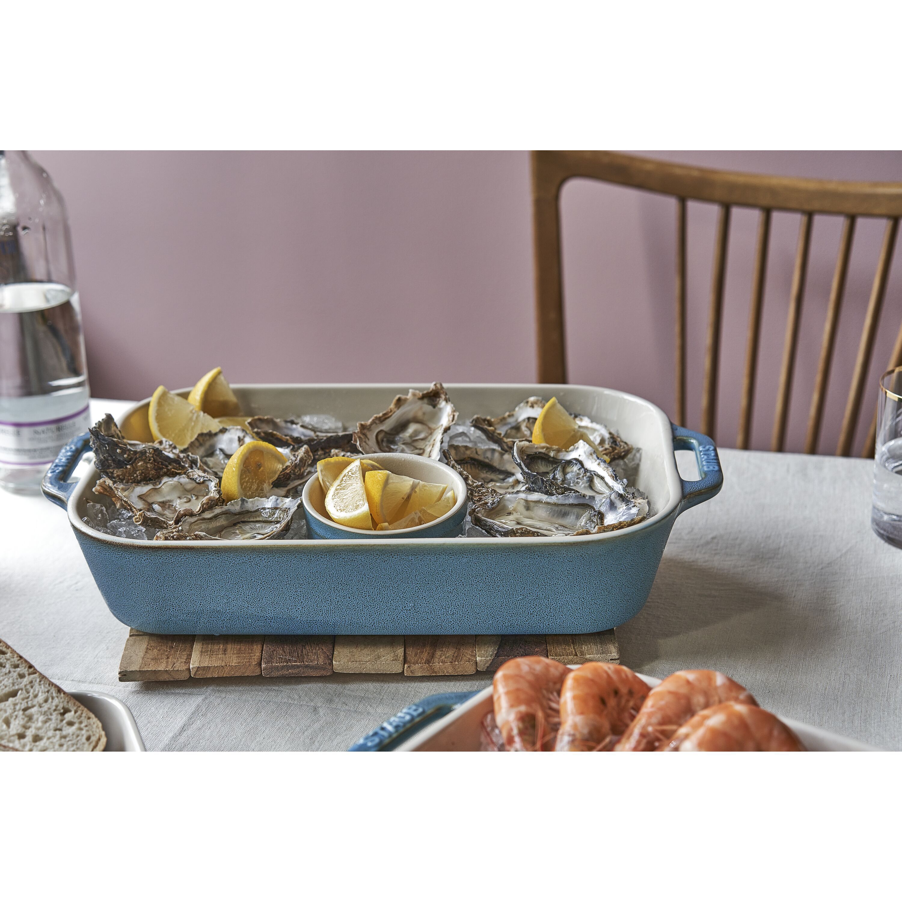34 x 24 cm rectangular ceramic Oven dish ancient-turquoise