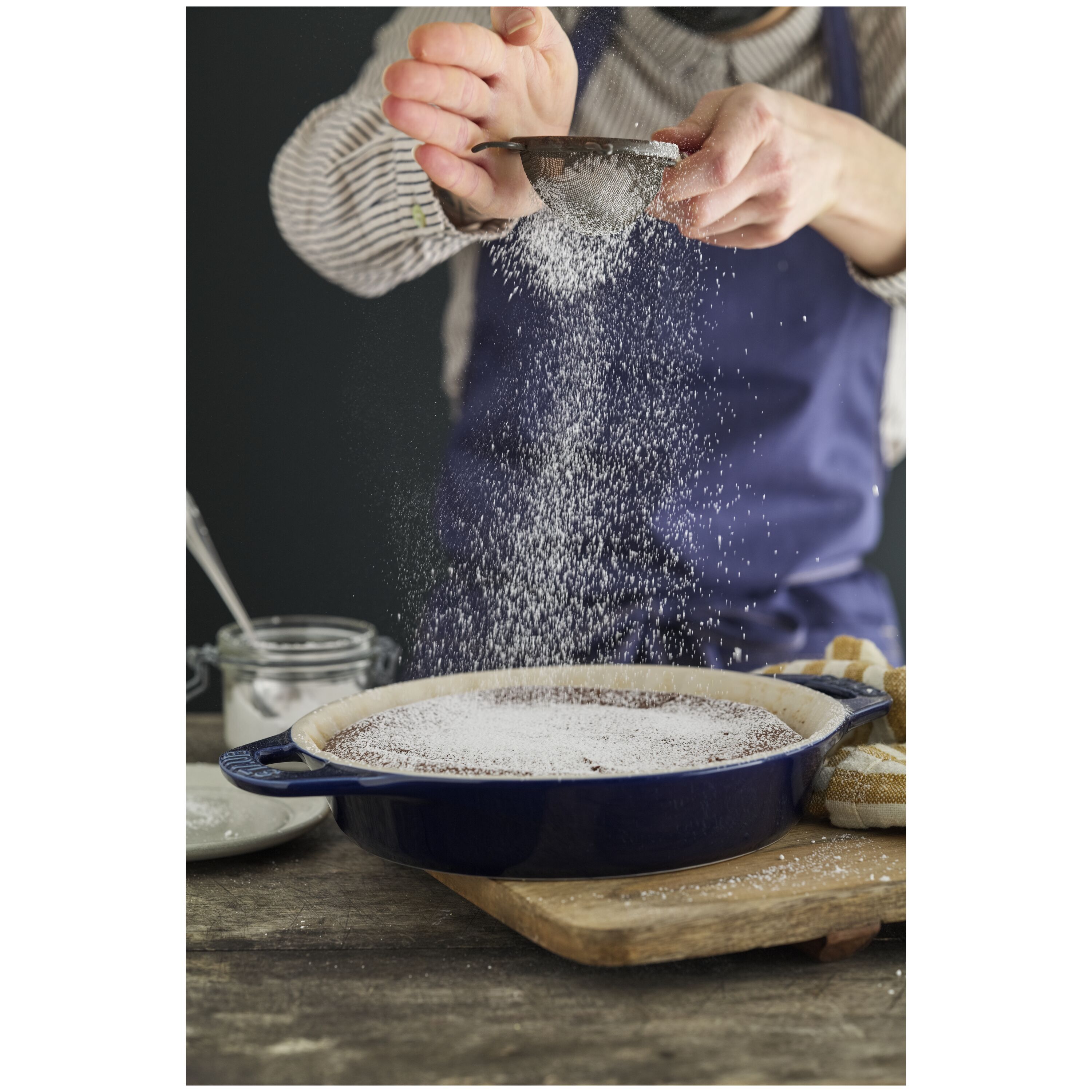 24 cm ceramic Pie dish dark-blue