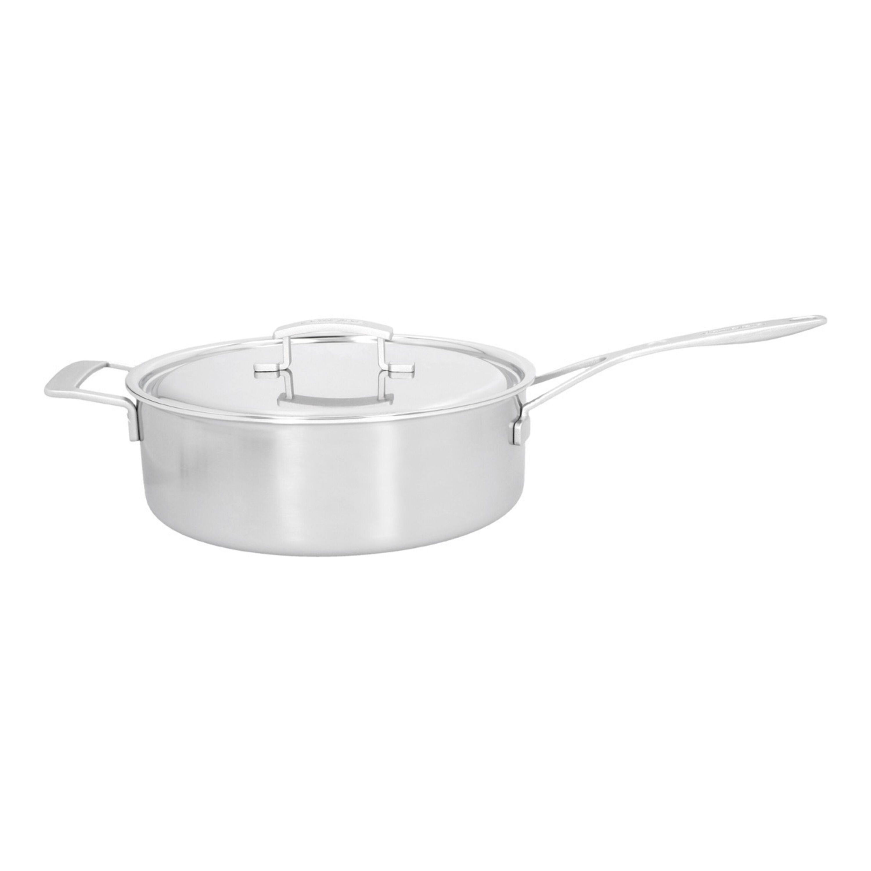 28 cm round 18/10 Stainless Steel Saute pan with lid silver