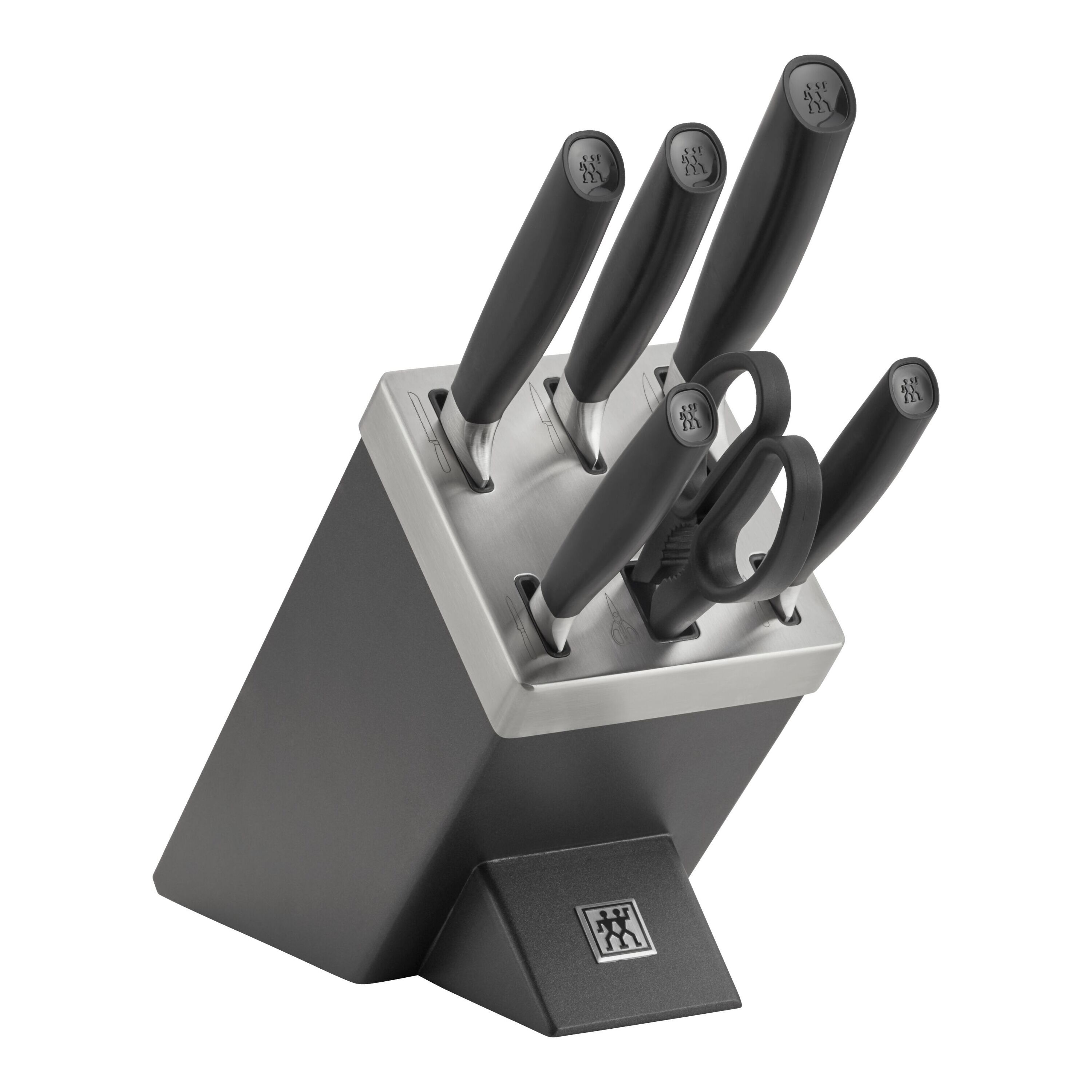 7-pcs, Knife block set, black, anthracite