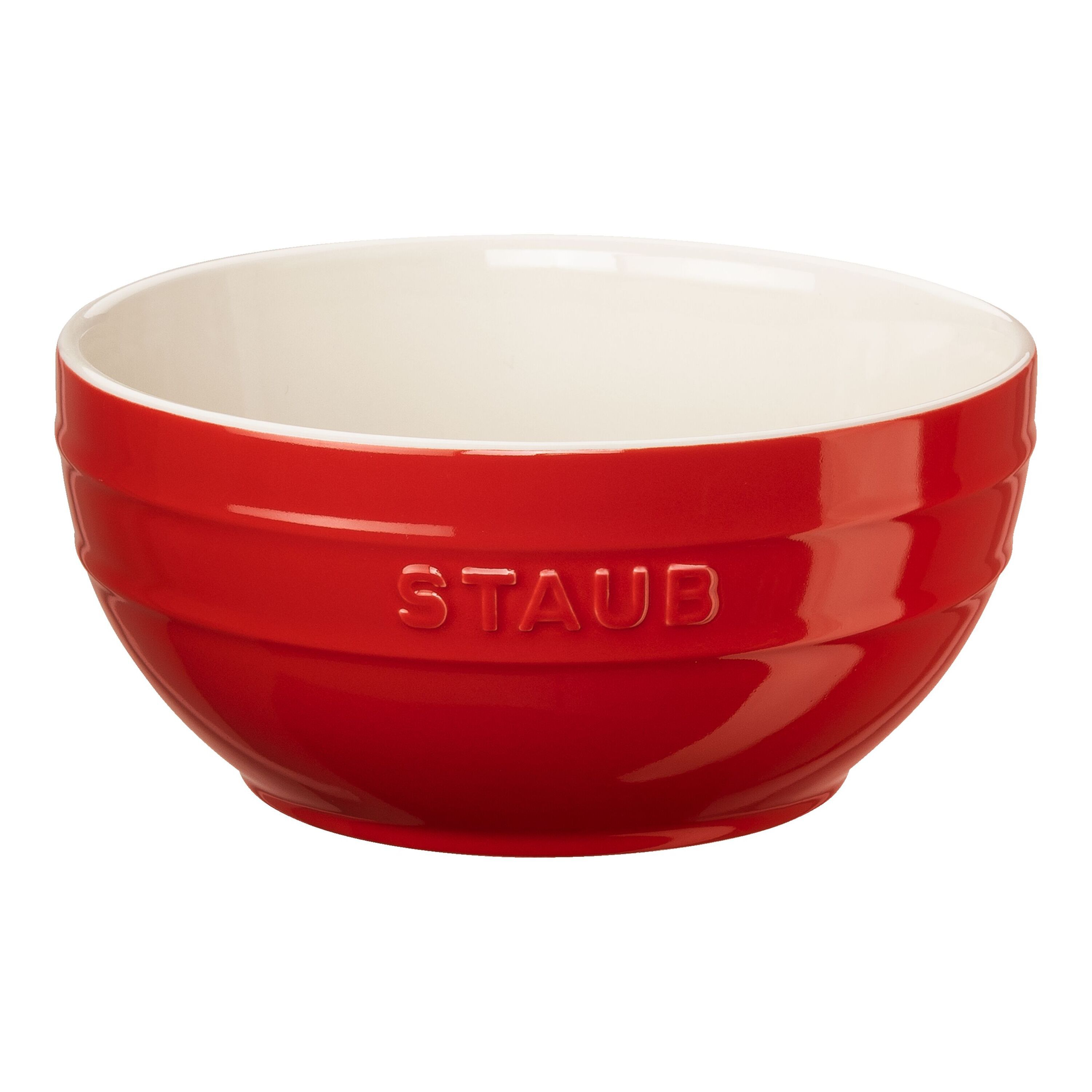 Bowl Set with Vacuum Lids, 18 cm/ 24 cm/  4-pcs., Cherry/ White, Ceramic
